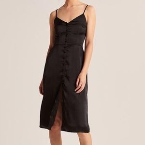 Abercrombie and Fitch Black Slip Button Dress SM